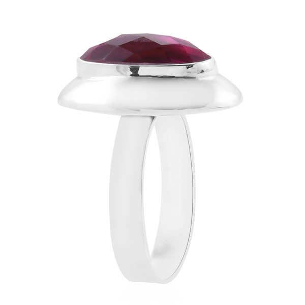 Royal Bali Collection Radiant Orchid Triplet Quartz (Ovl) Solitaire Ring in Sterling Silver 5.970 Ct. Silver wt 4.28 Gms.