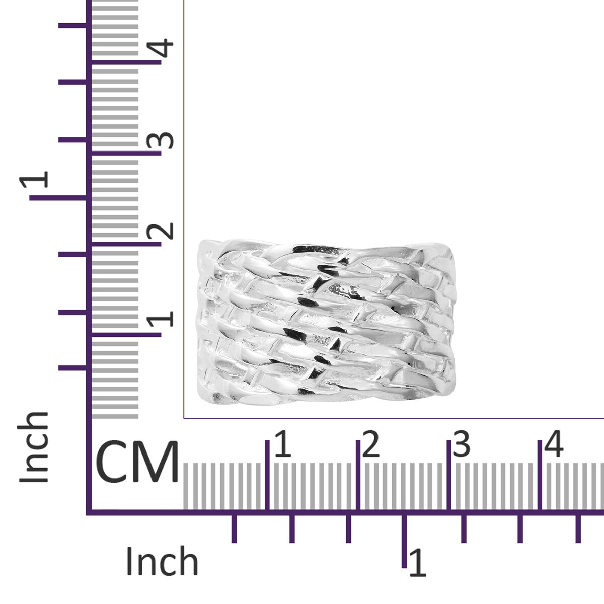 Designer Inspired - Sterling Silver Weave Ring, Silver wt 4.71 Gms.