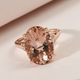Close Out Deal - 14K Rose Gold AAA Morganite and Diamond Ring 7.88 Ct