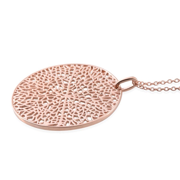 Rose Gold Overlay Sterling Silver Pendant With Chain, Silver wt 8.70 Gms.