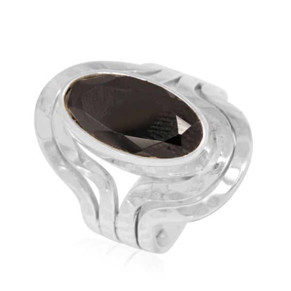Royal Bali Collection Boi Ploi Black Spinel (Ovl) Solitaire Ring in Sterling Silver 6.220 Ct.