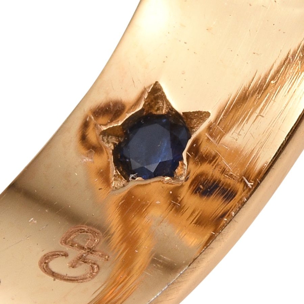 GP Diffused Blue Sapphire (Ovl), Boi Ploi Black Spinel and Kanchanaburi Blue Sapphire Ring in 14K Gold Overlay Sterling Silver 3.250 Ct.