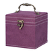 3 Layer Velvet Jewellery Box with Mirror Inside and Lock (Size 12 Cm) - Purple
