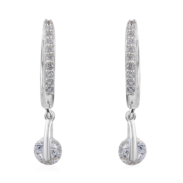 Lustro Stella  ZIRCONIA Hoop Earrings in Sterling Silver