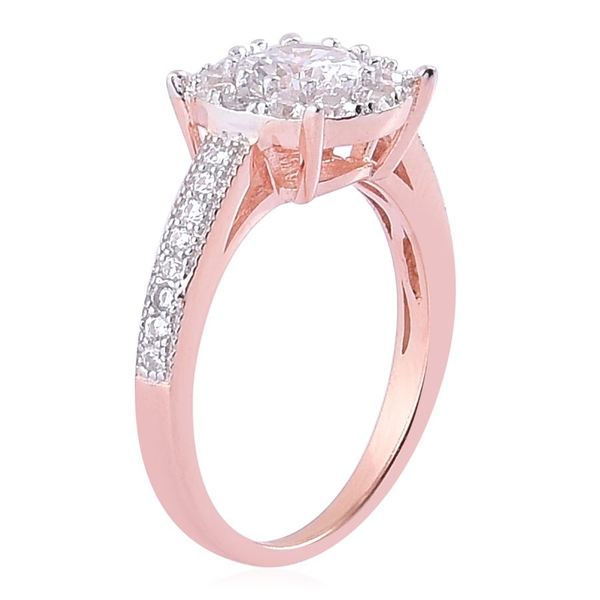 AAA Simulated White Diamond (Rnd) Ring in Rose Gold Overlay Sterling Silver