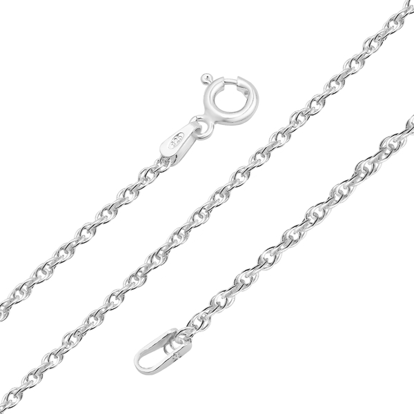 Sterling Silver Prince of Wales Chain (Size 24) With Spring Ring Clasp.