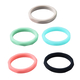 Set of 5 - Grey, Midnight Blue, Mint, Turquoise and Coral Colour Band Ring (Size Q)
