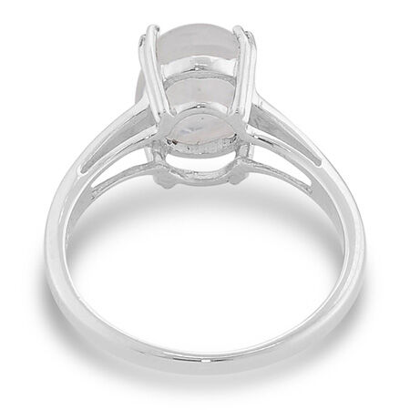 Platinum Overlay Sterling Silver Sri Lankan Rainbow Moonstone Ring   2.000  Ct.