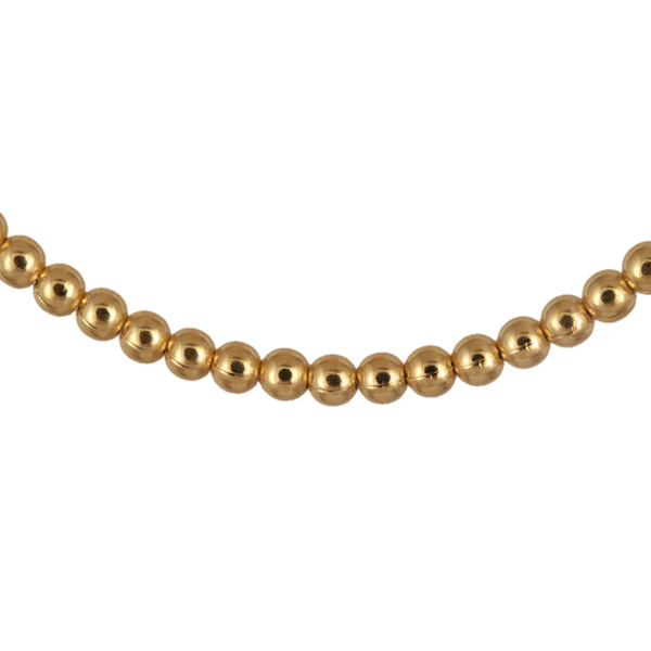 Close Out Deal Yellow Gold Overlay Sterling Silver Bead Necklace (Size 20), Silver wt 7.70 Gms.