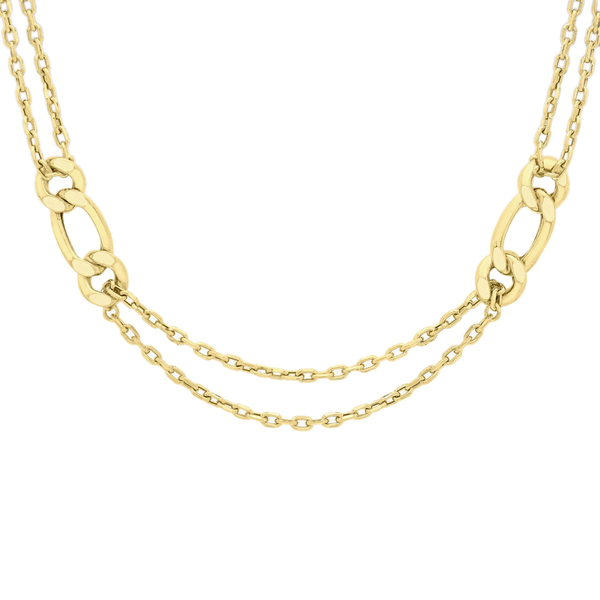 Close Out Deal Italian 9K Y Gold Figaro Belcher Necklace (Size 24), Gold wt 14.50 Gms.