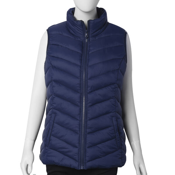 Solid Navy Insulated Women Vest - M3659330 - TJC