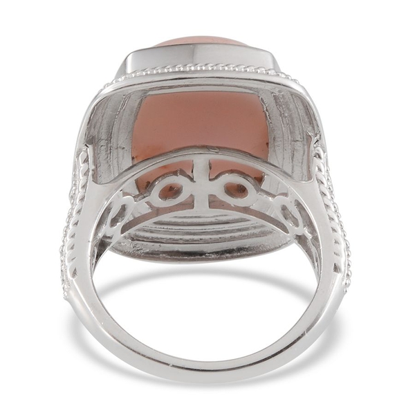 Peruvian Pink Opal (Cush) Ring in Platinum Overlay Sterling Silver 11.750 Ct.