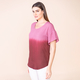 TAMSY 100% Viscose Ombre Pattern Short Sleeve Top (Size M, 12-14) - Wine