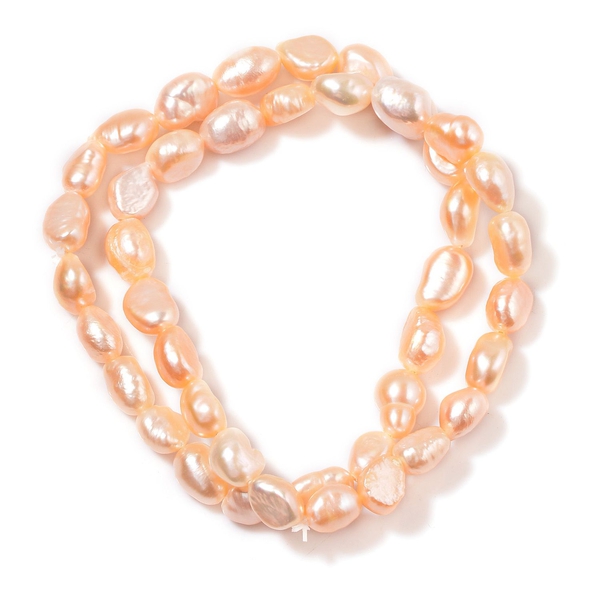 Set of 2 - Fresh Water Peach Pearl Stretchable Bracelet (Size 7) 116.000 Ct.