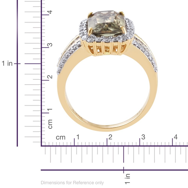 ILIANA 18K Y Gold Turkizite (Cush 4.50 Ct), Diamond Ring 5.500 Ct.