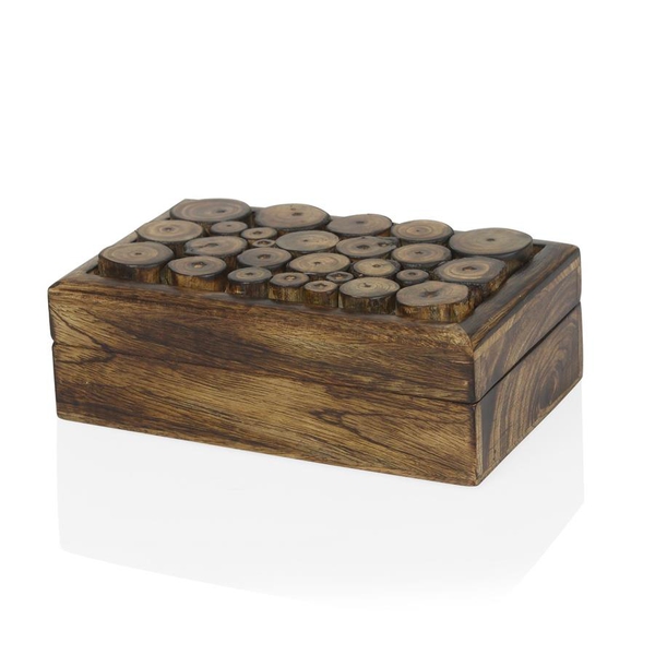 (Option 1) Home Decor - Rectangle Shape Wood Cut Out Design Handmade Box (Size 20x12x5 Cm)