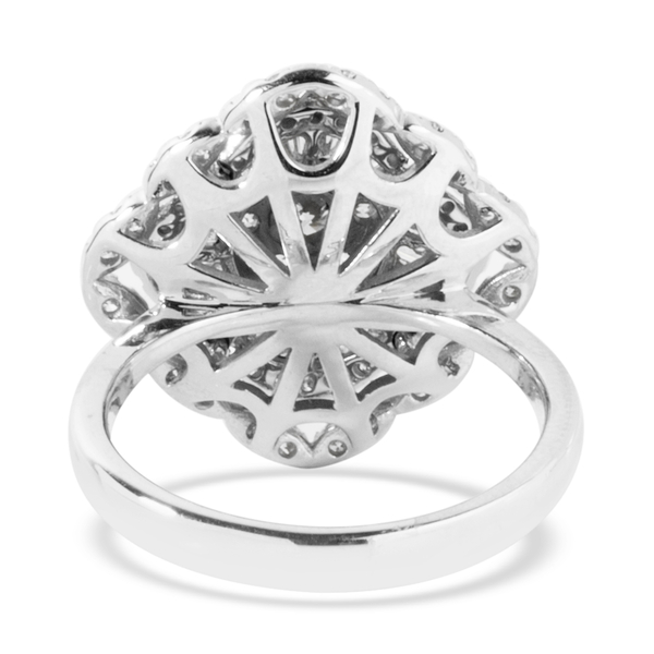 New York Close Out 14K White Gold Diamond (Rnd and Bgt) (I1-I2) Ring 1.400 Ct, Gold wt 5.90 Gms.