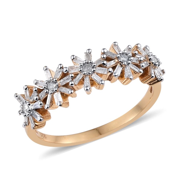 Diamond (Rnd) Ring in 14K Gold Overlay Sterling Silver 0.500 Ct.