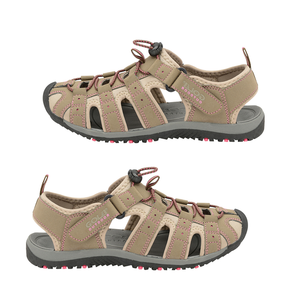 Gola Shingle 3 Closed Toe Sandal (Size 7) - Taupe and Hot Pink