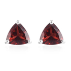 Mozambique Garnet Stud Earrings (with Push Back) in Sterling Silver 1.75 Ct.