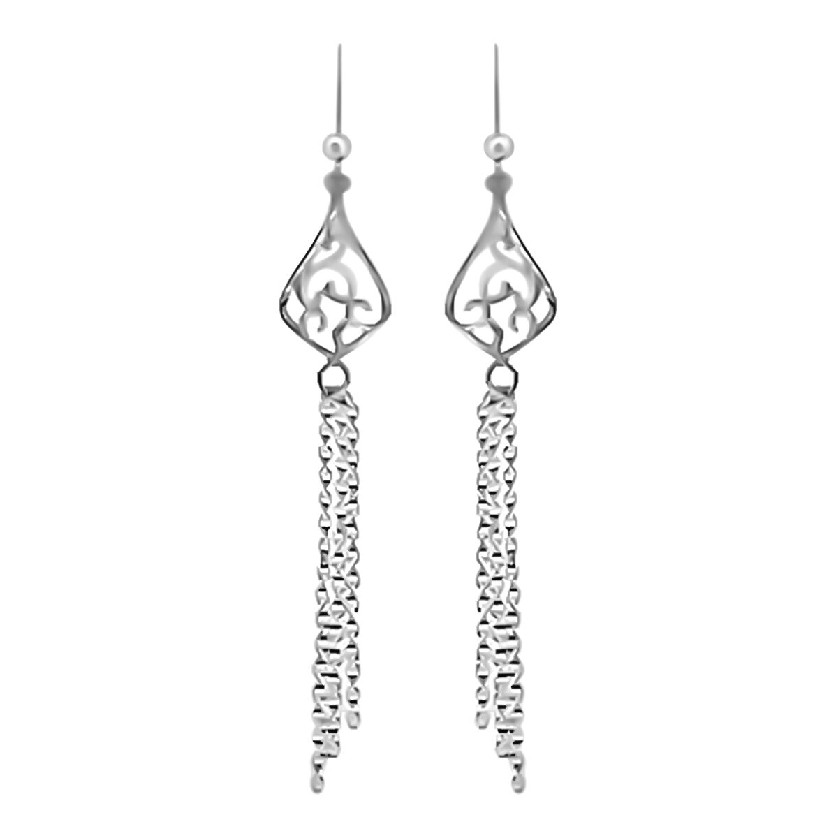 Tassel Drop Earrings in Sterling Silver 8835755 TJC