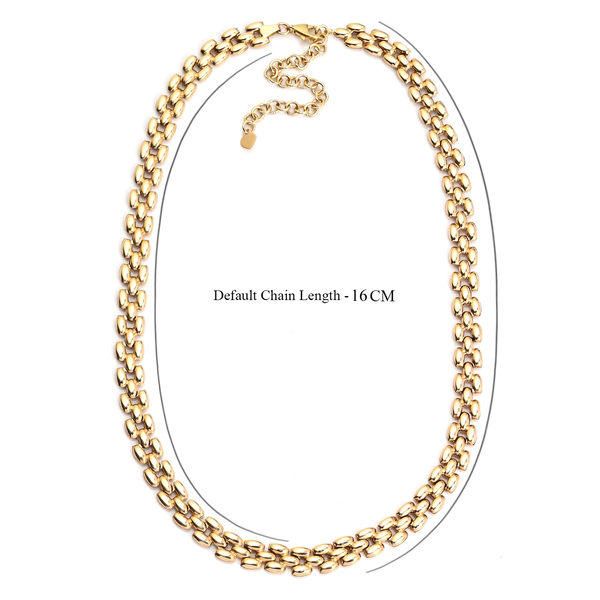Vicenza Collection - 9K Yellow Gold Panther Necklace (Size - 17 With 3 Inch Extender) With Lobster Clasp, Gold Wt. 11.00 Gms