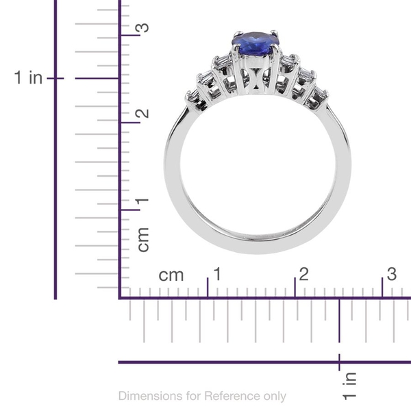 RHAPSODY 950 Platinum AAAA Tanzanite (Ovl 1.00 Ct), Diamond (VS-E-F) Ring 1.150 Ct.