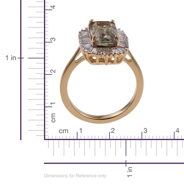 ILIANA 18K Y Gold Natural Turkizite (Cush 3.50 Ct), Diamond Ring 4.000 Ct.