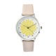 STRADA Japanese Movement Yellow Daisy Floral Water Resistant Watch with Ivory Colour Strap
