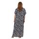 TAMSY Long Viscose Kaftan Dress (One Size, 8-18) - Black - 52in Length