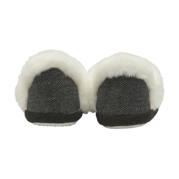 Dunlop Fleece Lined Collared Full Slippers in Black Colour
