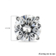 Moissanite Solitaire Stud Earrings (with Push Back) in Platinum Overlay Sterling Silver 1.13 Ct.