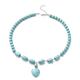 Blue Howlite Beads Necklace (Size - 18 With 2 inch Extender) in Silver Tone 221.00 Ct.