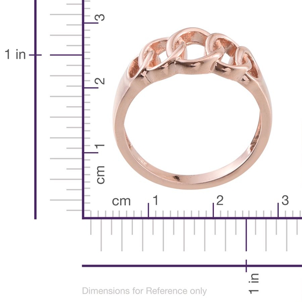 Rose Gold Overlay Sterling Silver Ring, Silver wt 3.83 Gms.