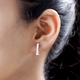 Moissanite Hoop Earrings in Platinum Overlay Sterling Silver 1.05 Ct.