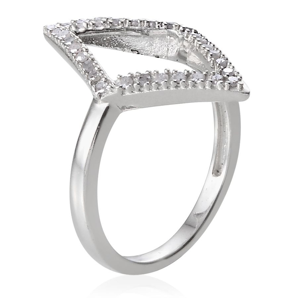 Diamond (Rnd) Ring in Platinum Overlay Sterling Silver 0.250 Ct.