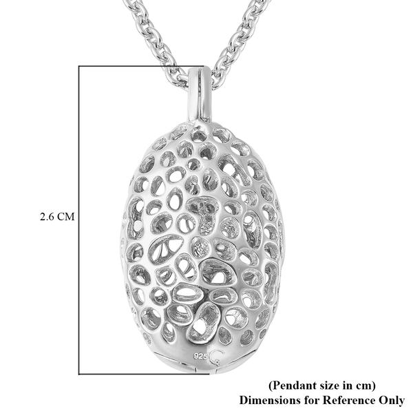 RACHEL GALLEY Pebble Collection - Rhodium Overlay Sterling Silver Pendant with Chain (Size 30)