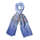 Floral Embroidered Scarf (Size 180x65Cm) - Light Blue