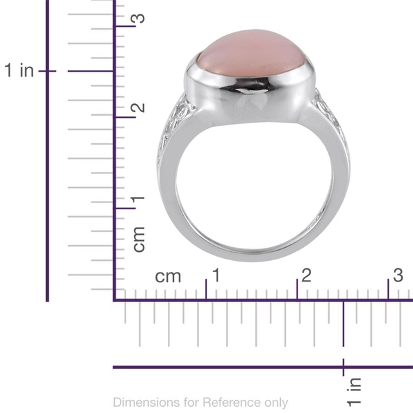 Peruvian Pink Opal (Pear) Solitaire Ring in Platinum Overlay Sterling Silver 6.750 Ct.