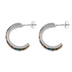 Santa Fe Collection - Spiny Turquoise J Hoop Earrings ( With Push Back) in Sterling Silver