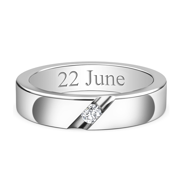 Personalised Engravable RHAPSODY Diamond Band Ring in 950 Platinum 6.71 Grams IGI Certified VS EF