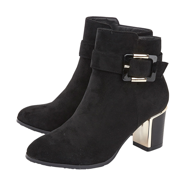 Lotus CHARLOTTE Heeled Ankled Boots with Buckle in Black Colour