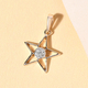 9K Yellow Gold SGL Certified Diamond (I3/G-H) Star Pendant 0.05 Ct