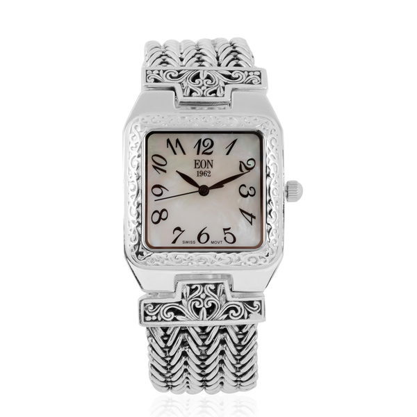 Royal Bali Collection EON 1962 Swiss Movement Water Resistant Watch (Size 7) in Sterling Silver, Sil