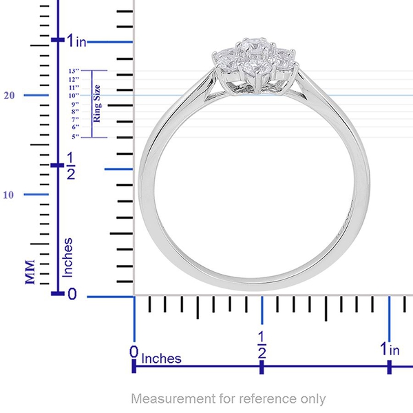 ILIANA 18K White Gold 0.50 Carat IGI Certified Diamond SI G-H 7 Stone Floral Ring
