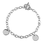 Charm Bracelet (Size8.5) with T-Bar Lock in Stainless Steel