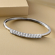 NY Close Out Deal - Simulated Diamond Bangle (Size 7.5) in Stainless Steel