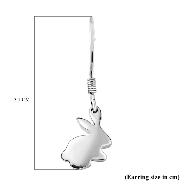 Bunny Hook Earrings in Platinum Overlay Sterling Silver