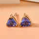 Tanzanite Earrings (with Push Back) in 14K Gold Overlay Sterling Silver