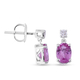 ILIANA 18K White Gold AAA Pink Sapphire and Diamond Earrings (with Screw Back) 2.00 Ct.